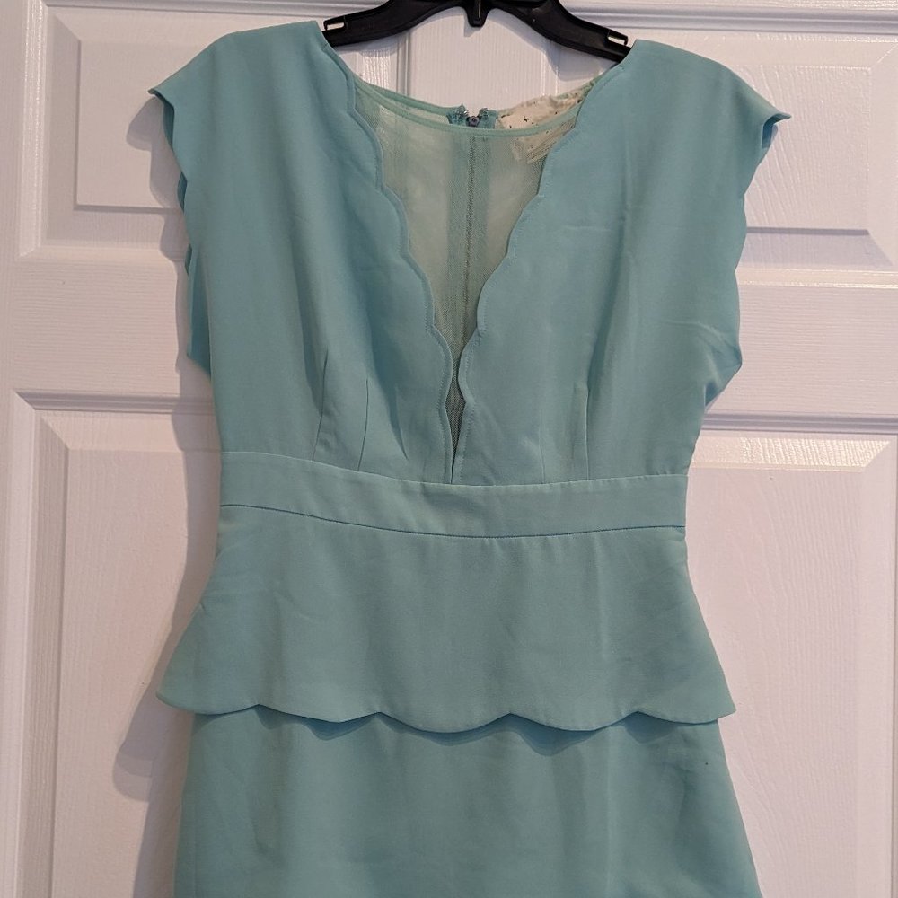 C&C Unique Cut Mini Turquoise Dress 6